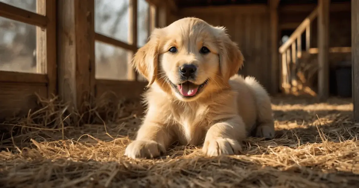 Golden retriever welpen vom bauernhof